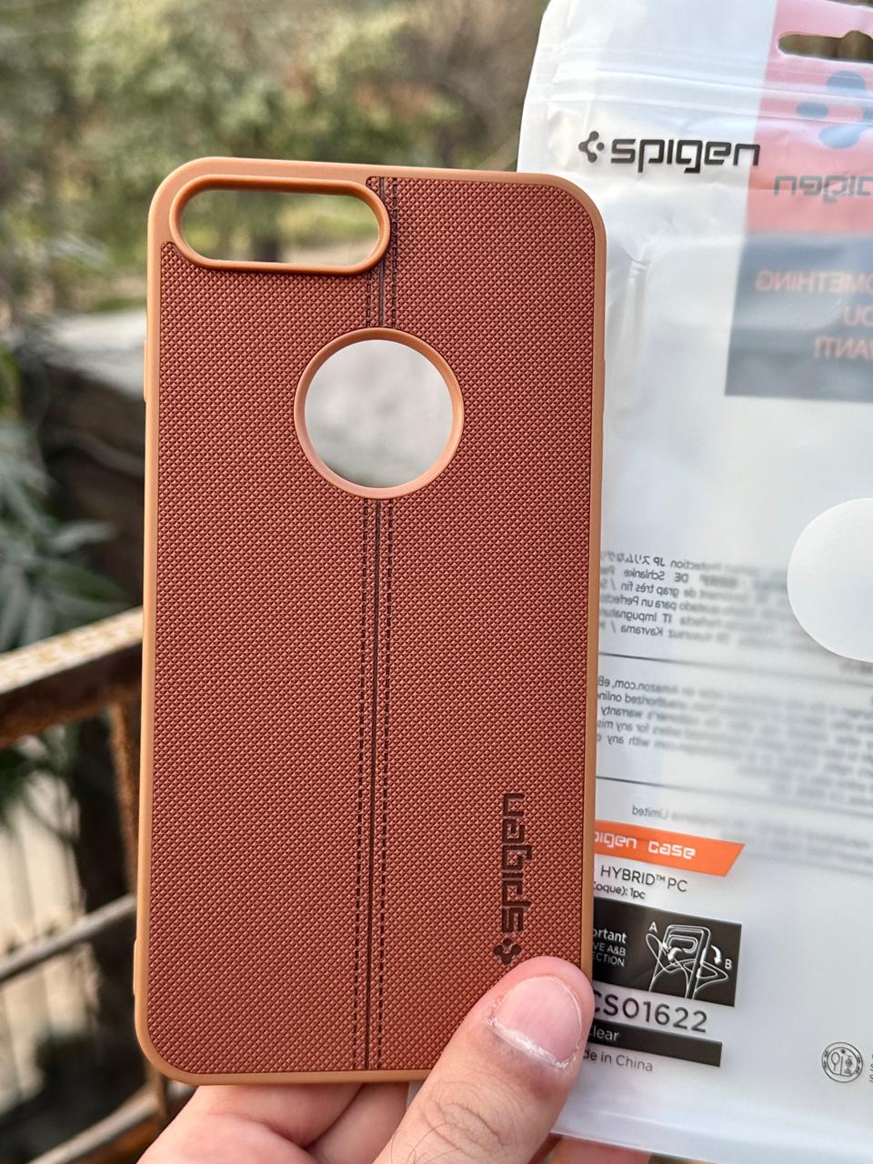 iPhone "7/8 Plus" Spigen Premium Woven Stitched Case - Brown