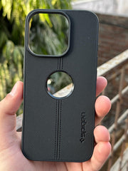 iPhone "16 Pro" Spigen Premium Woven Stitched Case - Black