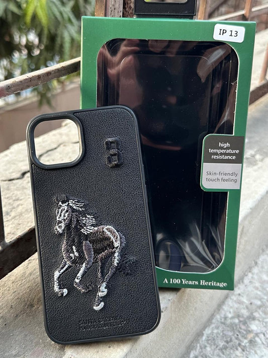 iPhone "13/14" Polo Embroidered Case - Black